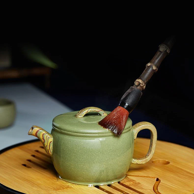 Handmade Yixing Green Clay Tea Set - Image 7