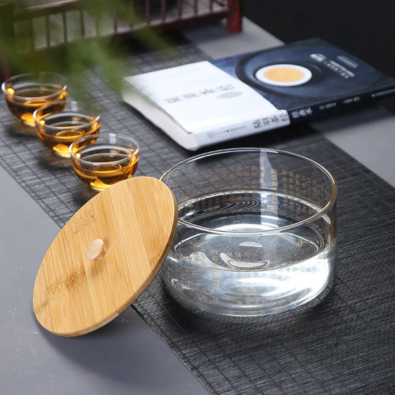 Heart Sutra Glass Tea Washer With Lid - Image 7