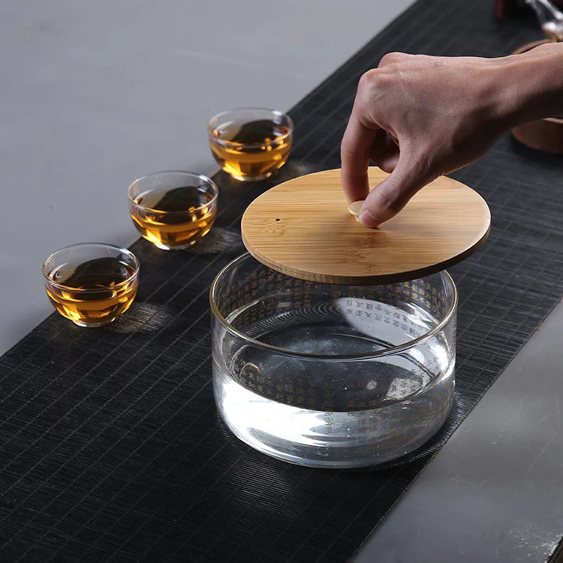 Heart Sutra Glass Tea Washer With Lid - Image 8