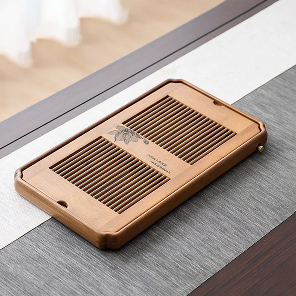 Heavy Bamboo Lotus Tea Tray - Image 3