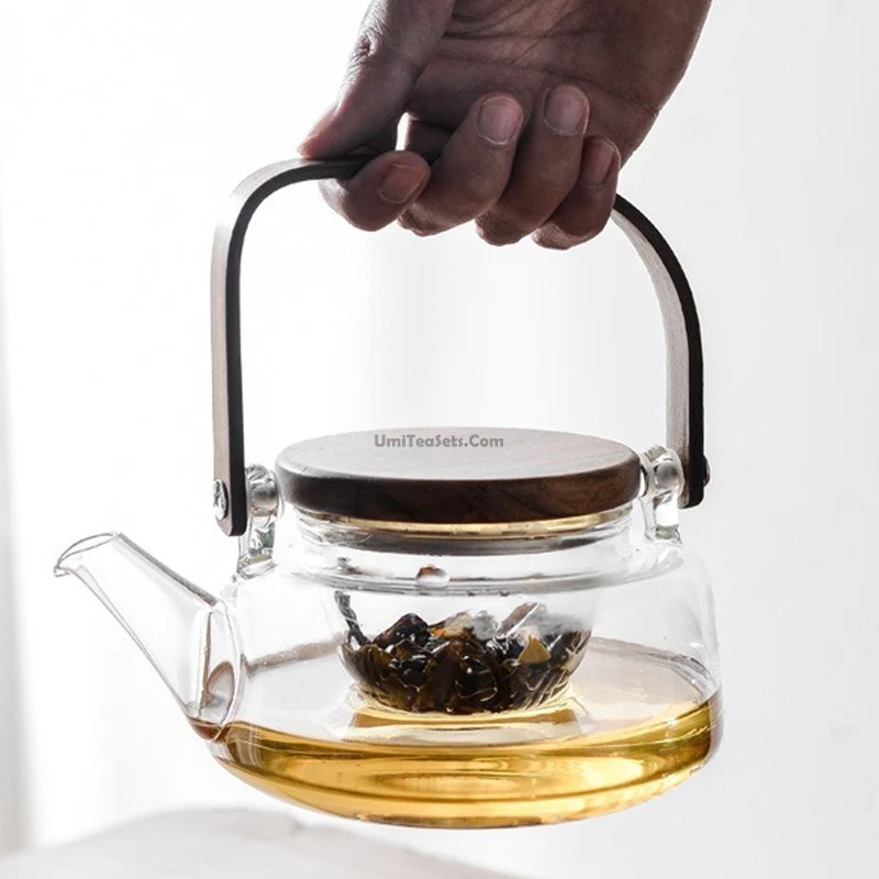 High Borosilicate Glass Tea Set With Tray - Image 4