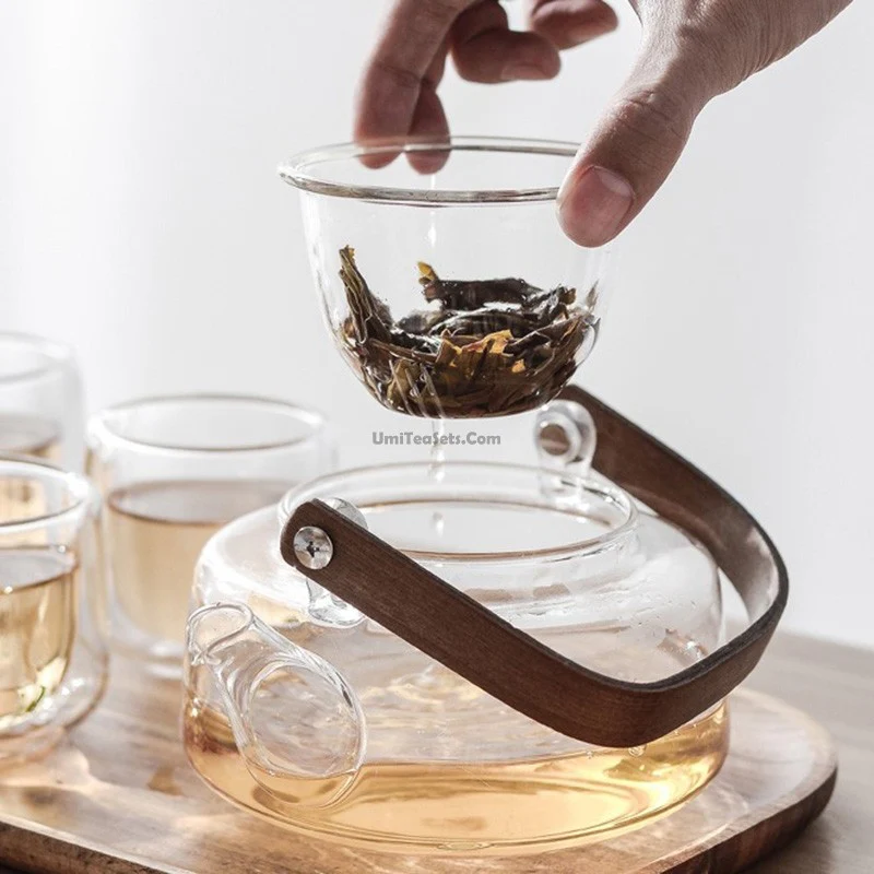 High Borosilicate Glass Tea Set With Tray - Image 5