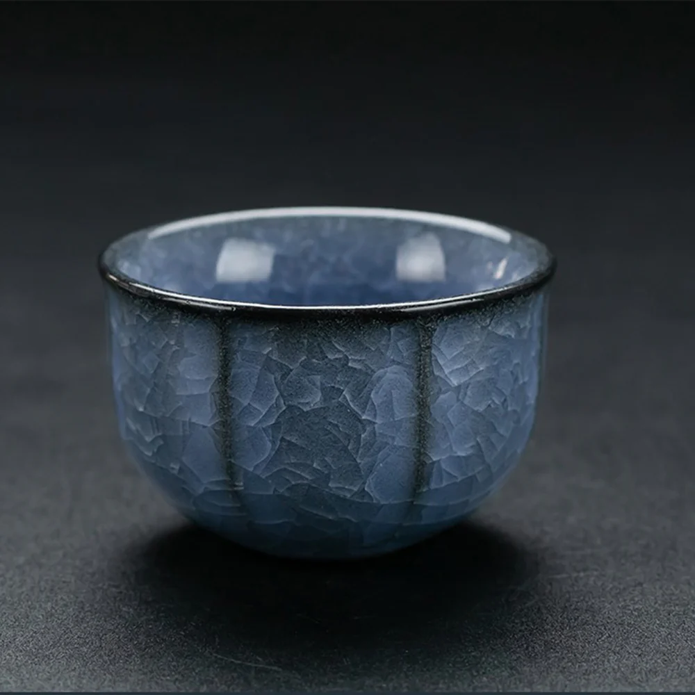 Ice Crack Blue Ceramic Tea Set - Image 7