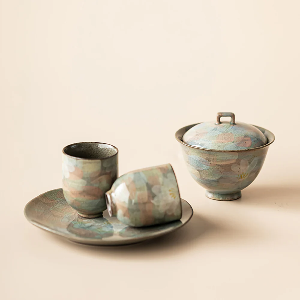 Ice Crack Daisy Porcelain Gaiwan - Image 2