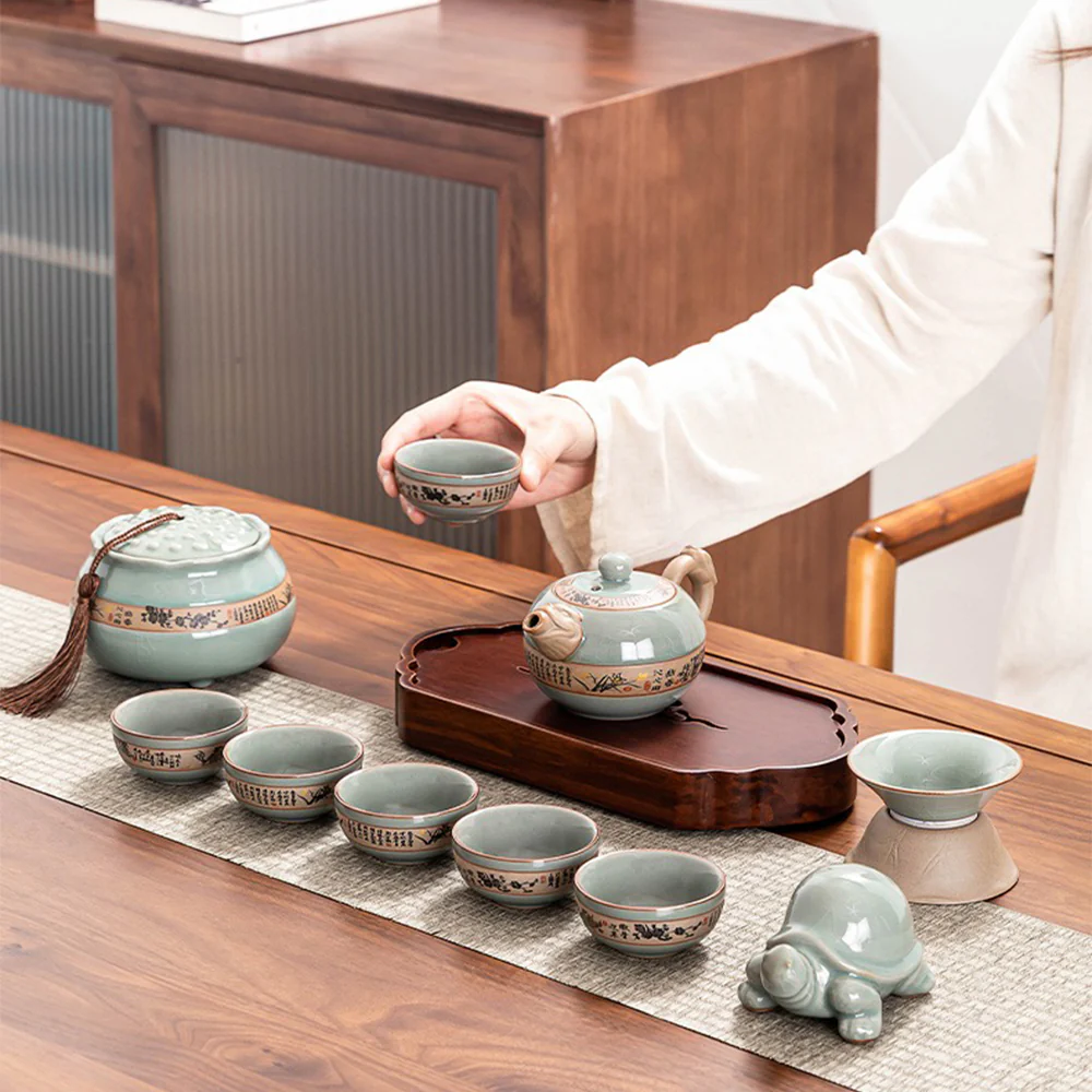 Ice Crack Geyao Tea Set With Gift Box - Image 2