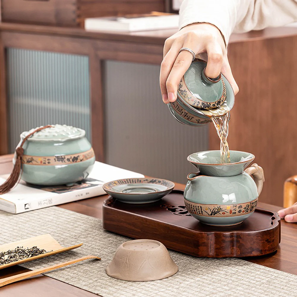 Ice Crack Geyao Tea Set With Gift Box - Image 3