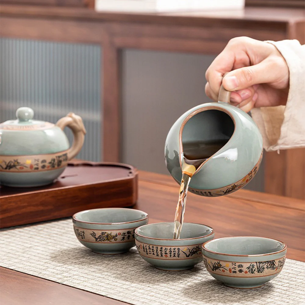 Ice Crack Geyao Tea Set With Gift Box - Image 4