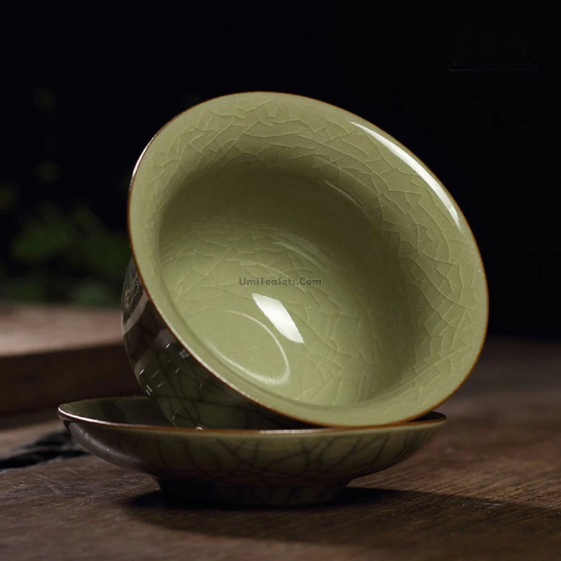 Ice Crack Longquan Celadon Gaiwan - Image 13