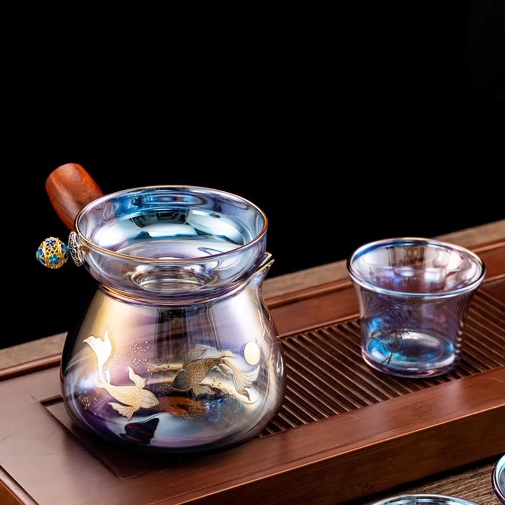Iridescent High Borosilicate Glass Gaiwan Tea Set - Image 5