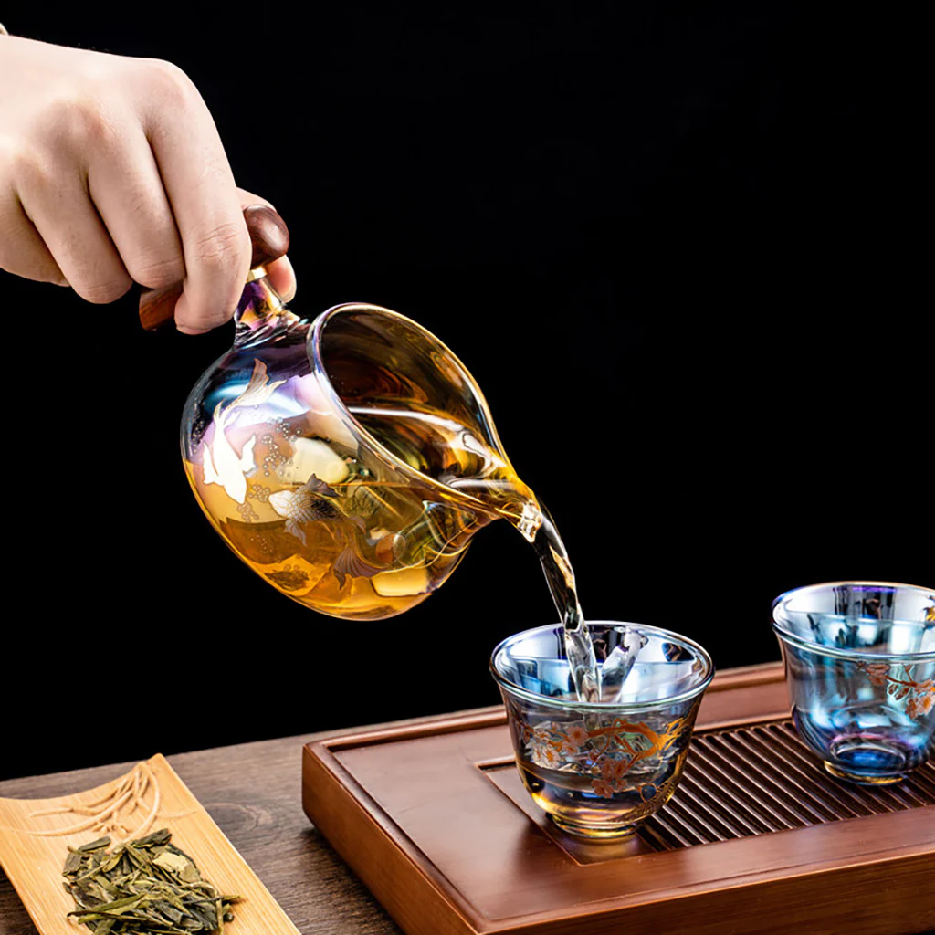 Iridescent High Borosilicate Glass Gaiwan Tea Set - Image 7