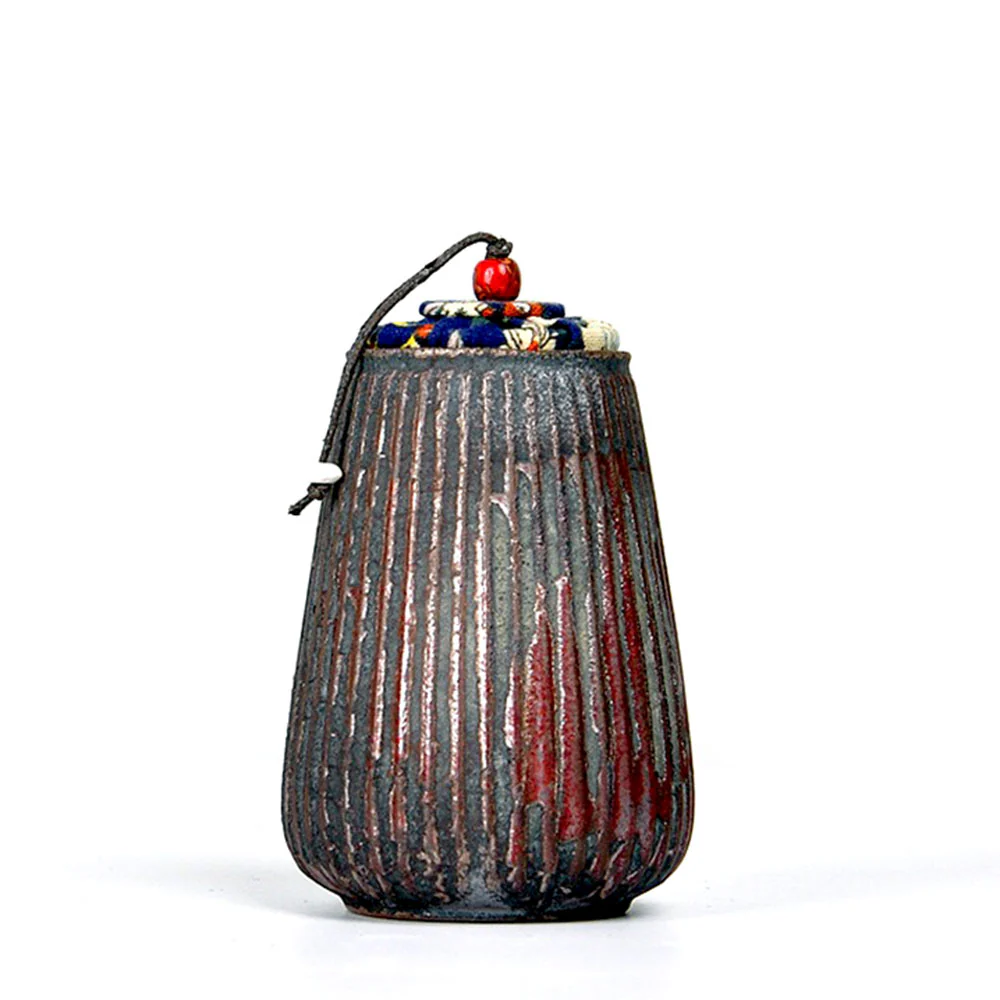 Iron Style Coarse Pottery Tea Caddy - Image 3