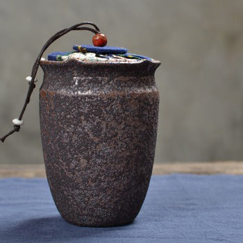 Iron Style Coarse Pottery Tea Caddy - Image 5