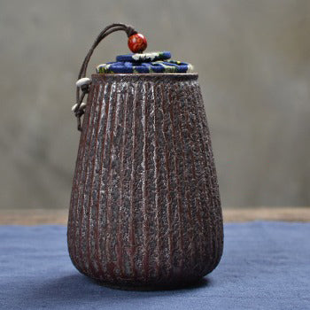 Iron Style Coarse Pottery Tea Caddy - Image 6