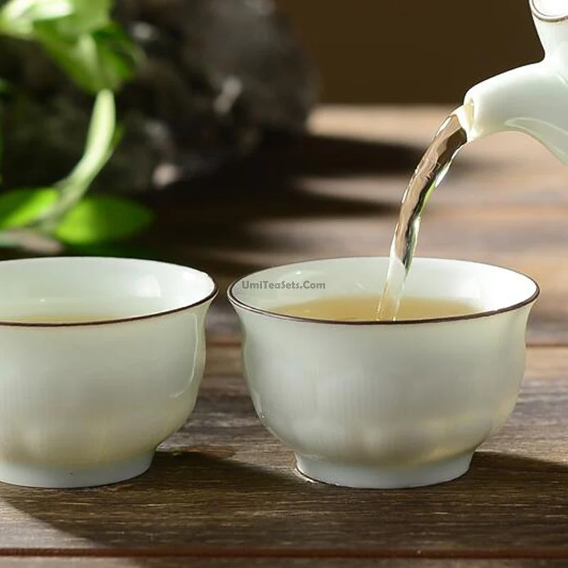 Jade Porcelain Lotus Gongfu Tea Cup (Set of 6) - Image 3