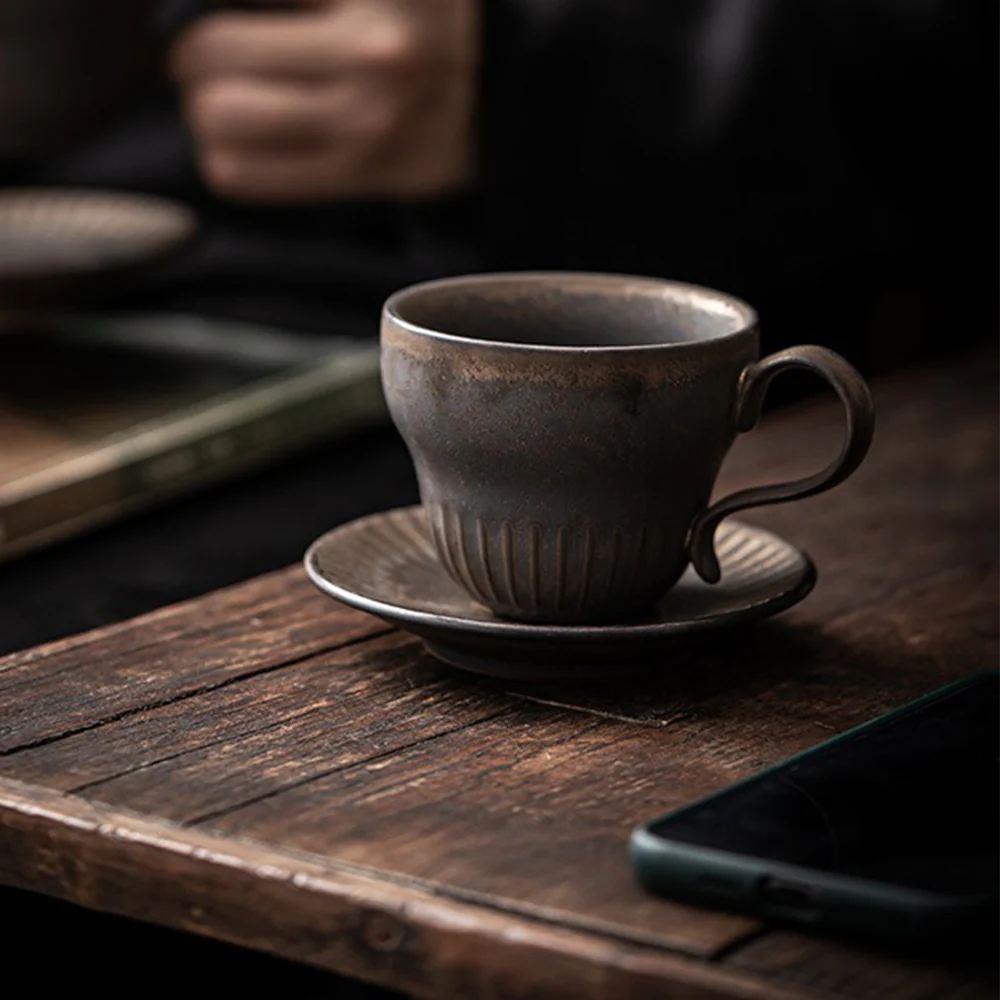 Japanese Bizen-yaki Tea Cup With Saucer - Image 2