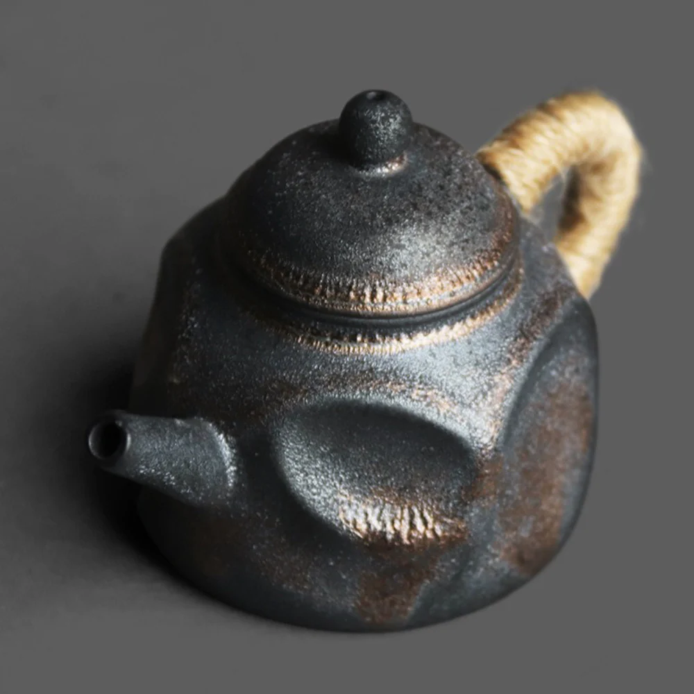 Japanese Coarse Pottery Dent Teapot - Image 3