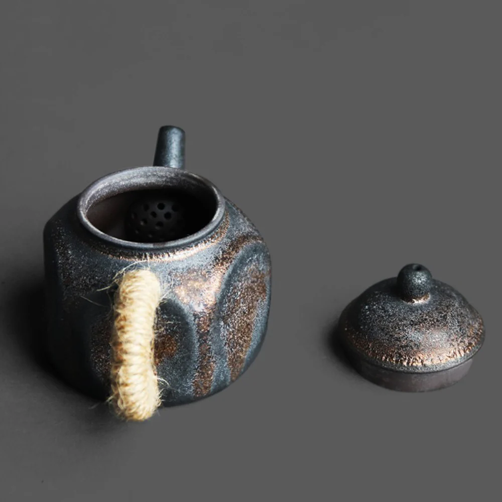 Japanese Coarse Pottery Dent Teapot - Image 4