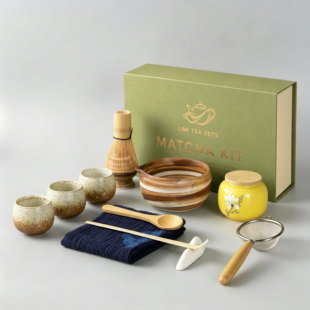 Japanese Coarse Pottery Matcha Tea Set - Image 2
