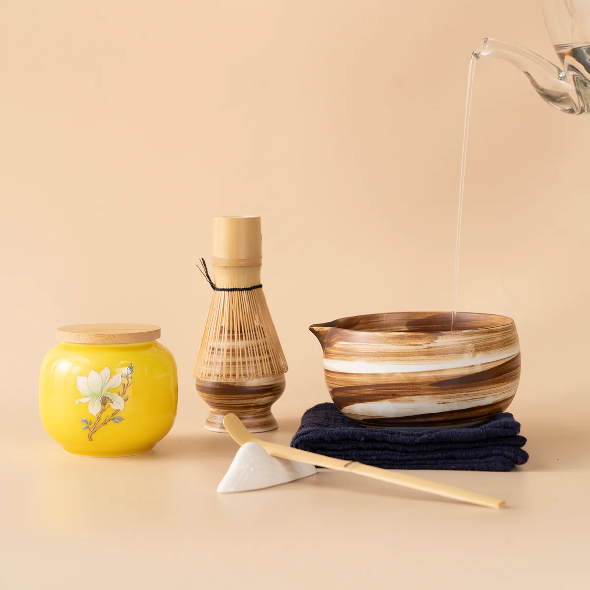 Japanese Coarse Pottery Matcha Tea Set - Image 3