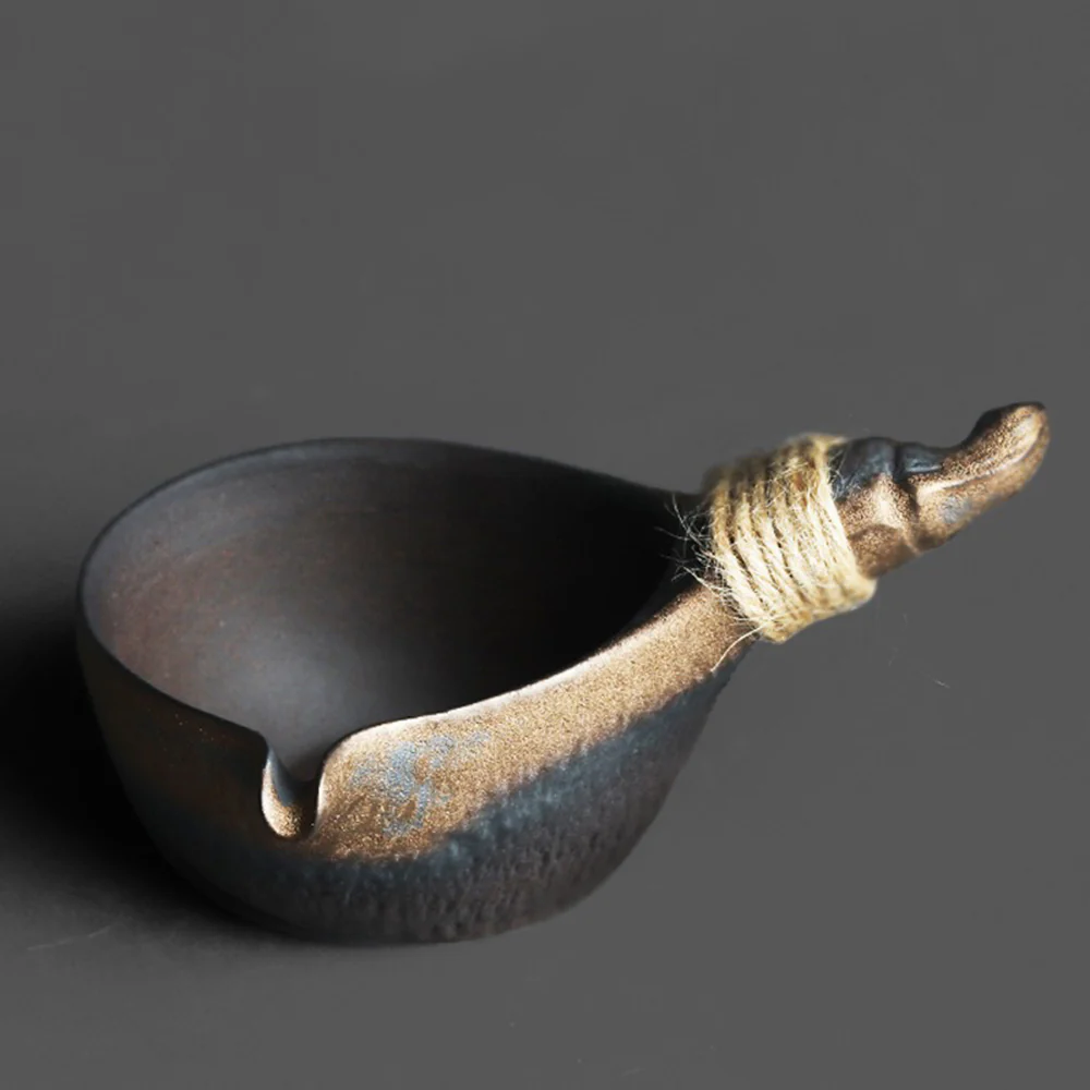 Japanese Coarse Pottery Side Handle Fair Cup - Image 2