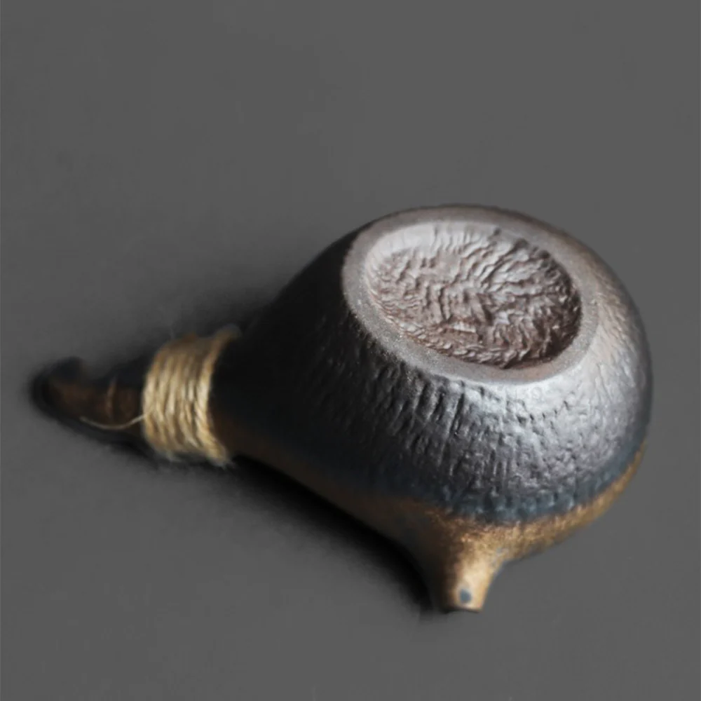 Japanese Coarse Pottery Side Handle Fair Cup - Image 5