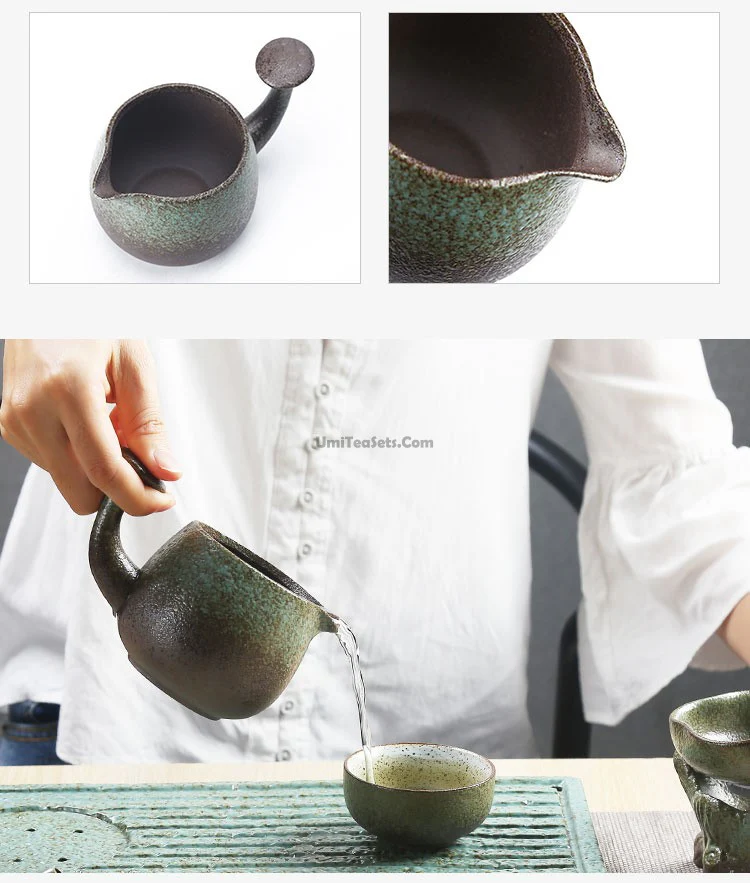 Japanese Coarse Pottery Wabi-sabi Tea Set - Image 3