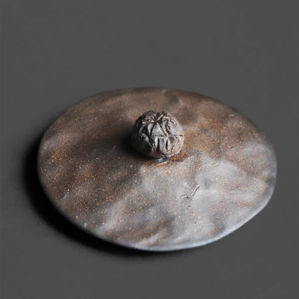 Japanese Coarse Pottery Zen Cup With Lid - Image 6