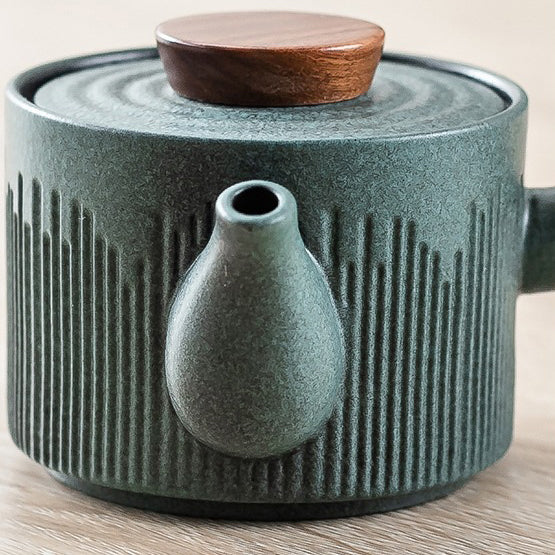Japanese Cyan Stone Glazed Tea Set - Image 5