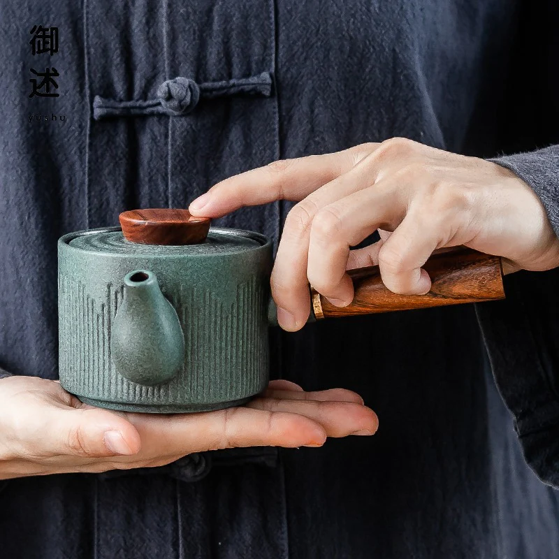 Japanese Cyan Stone Glazed Tea Set - Image 6