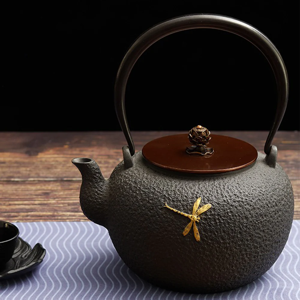 Japanese Dragonfly Cast Iron Teapot - Image 2