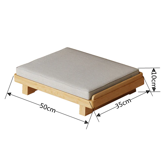 Japanese Elm Wood Tatami Tea Table Set - Image 7