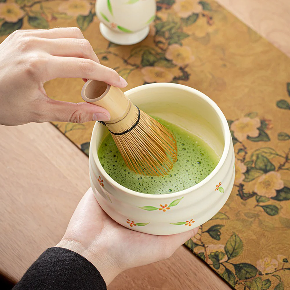 Japanese Floral Matcha Green Tea Set - Image 3