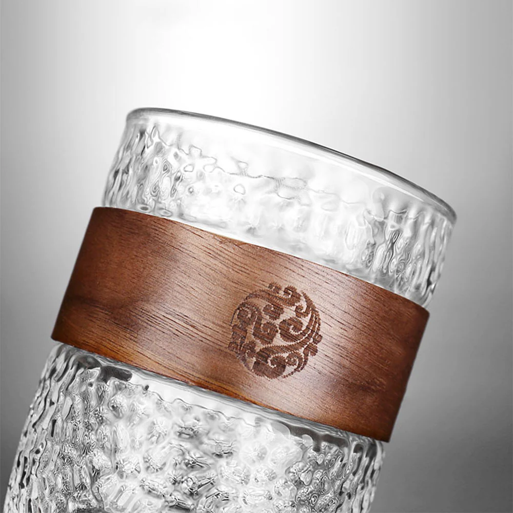 Japanese Glass Tea Cup With Wooden Lid - Image 5
