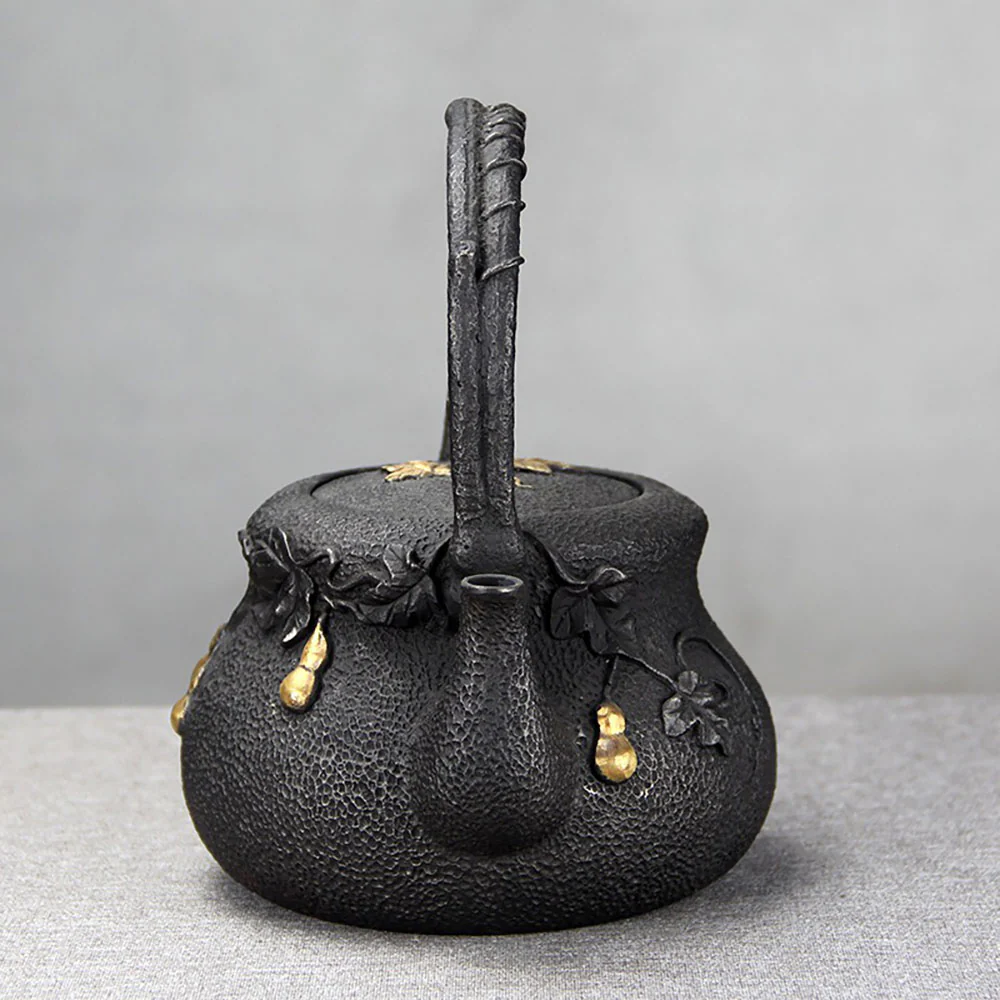 Japanese Gourd Cast Iron Teapot - Image 3