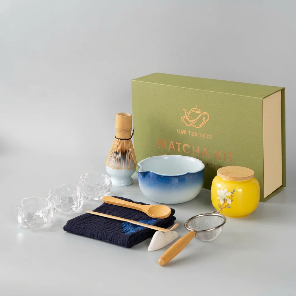 Japanese Gradient Blue Matcha Tea Set - Image 2