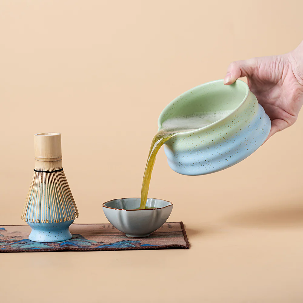 Japanese Gradient Green & Blue Matcha Tea Set - Image 5