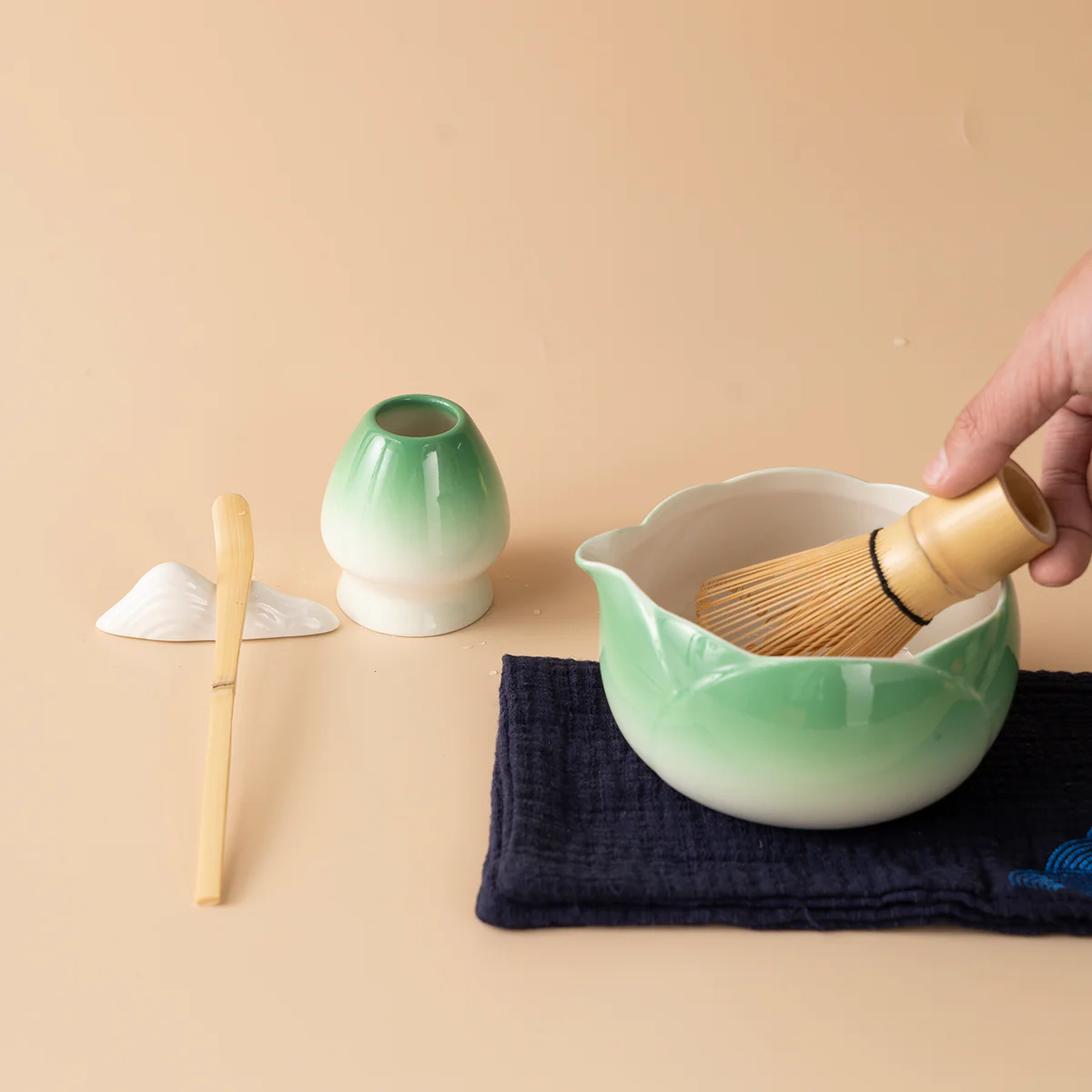 Japanese Gradient Green Matcha Tea Set - Image 4
