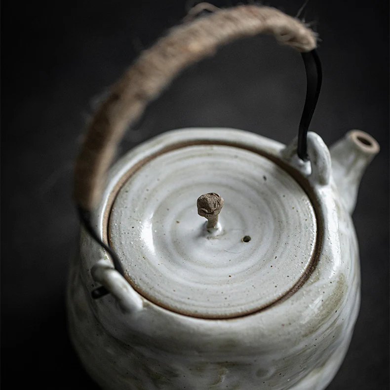 Japanese Handmade Coarse Pottery Teapot - Image 6