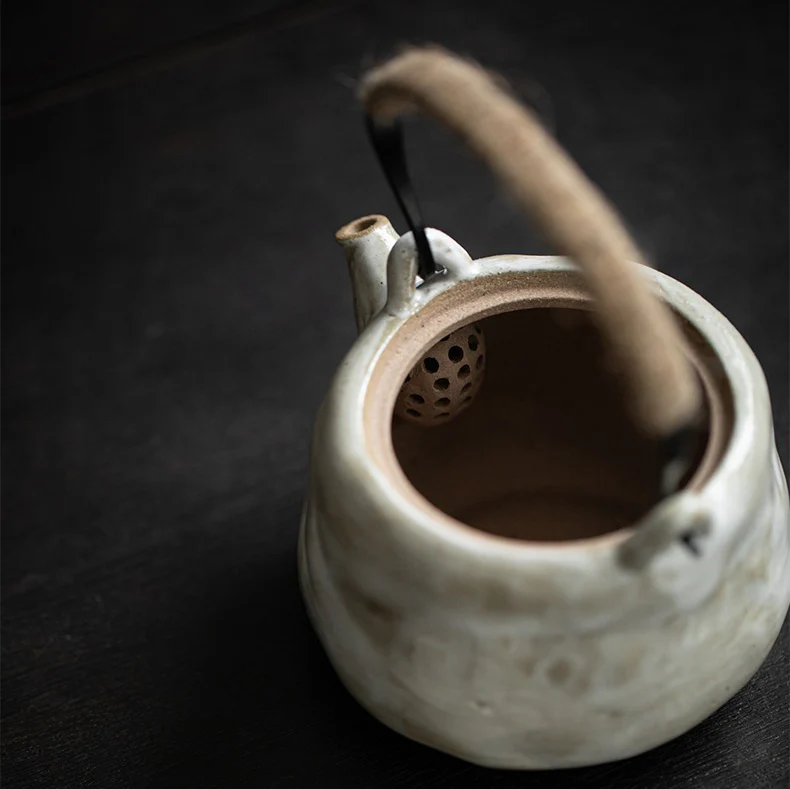 Japanese Handmade Coarse Pottery Teapot - Image 7