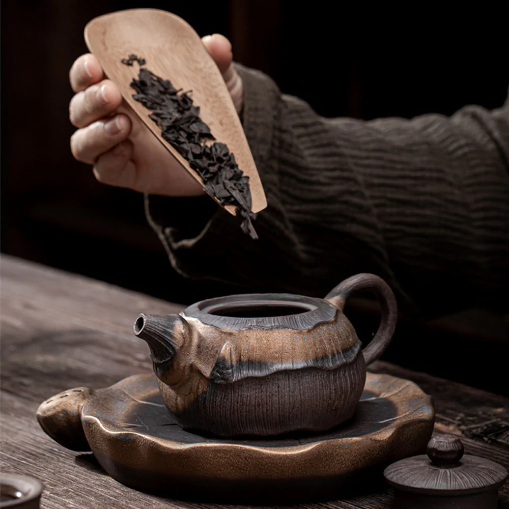 Japanese Iron Glazed Lotus Teapot - Image 5
