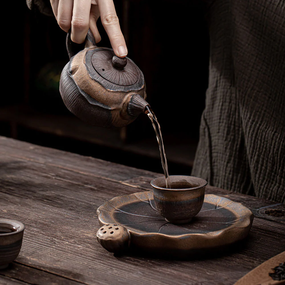 Japanese Iron Glazed Lotus Teapot - Image 7