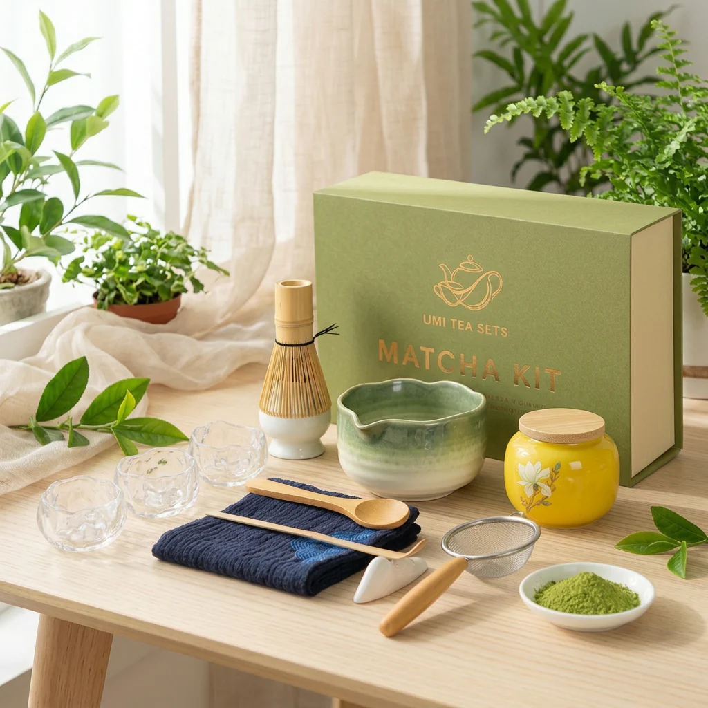 Japanese Kiln Changed Green Matcha Tea Set