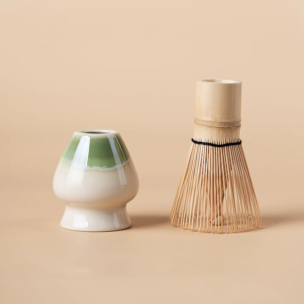 Japanese Kiln Changed Green Matcha Tea Set - Image 8