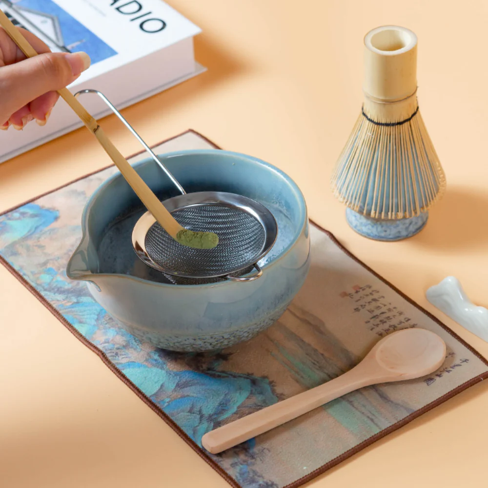 Japanese Blue Matcha Green Tea Set - Image 2