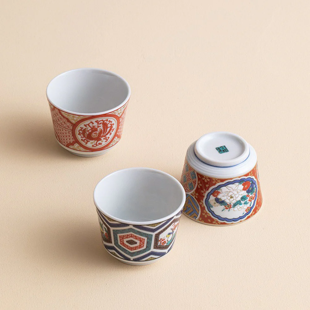Japanese Kutani-yaki Tea Cup Set of Five - Image 4