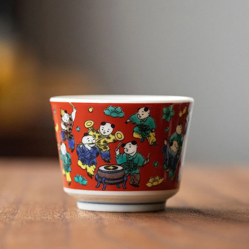 Japanese Kutani-yaki Tea Cup Set of Five - Image 5