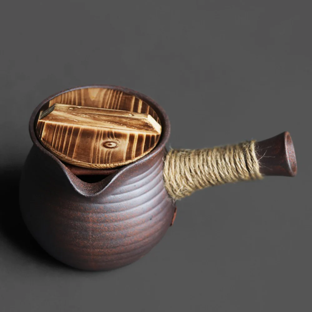 Japanese Kyusu Heating Pot With Wooden Lid - Image 2