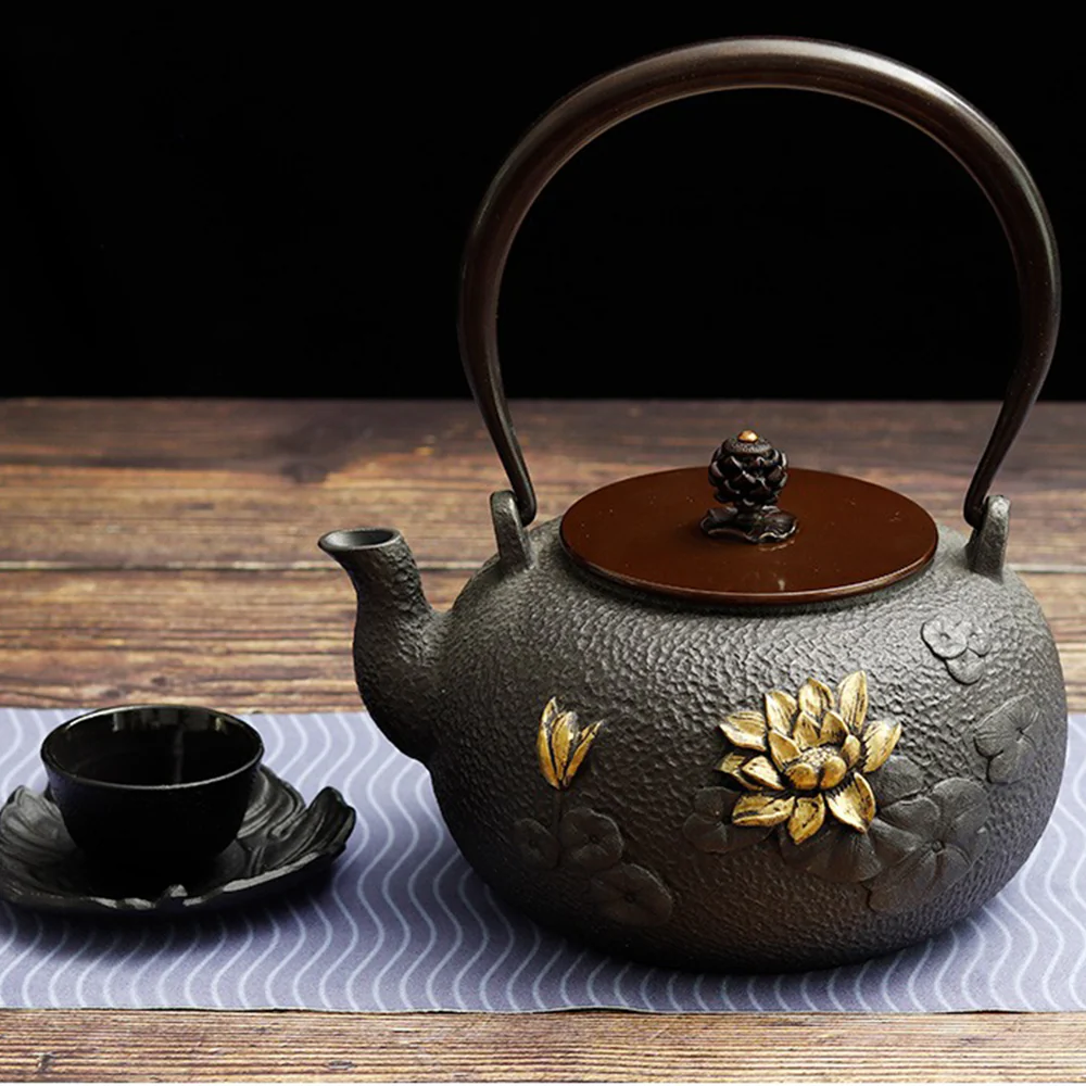Japanese Lotus Cast Iron Teapot - Image 2