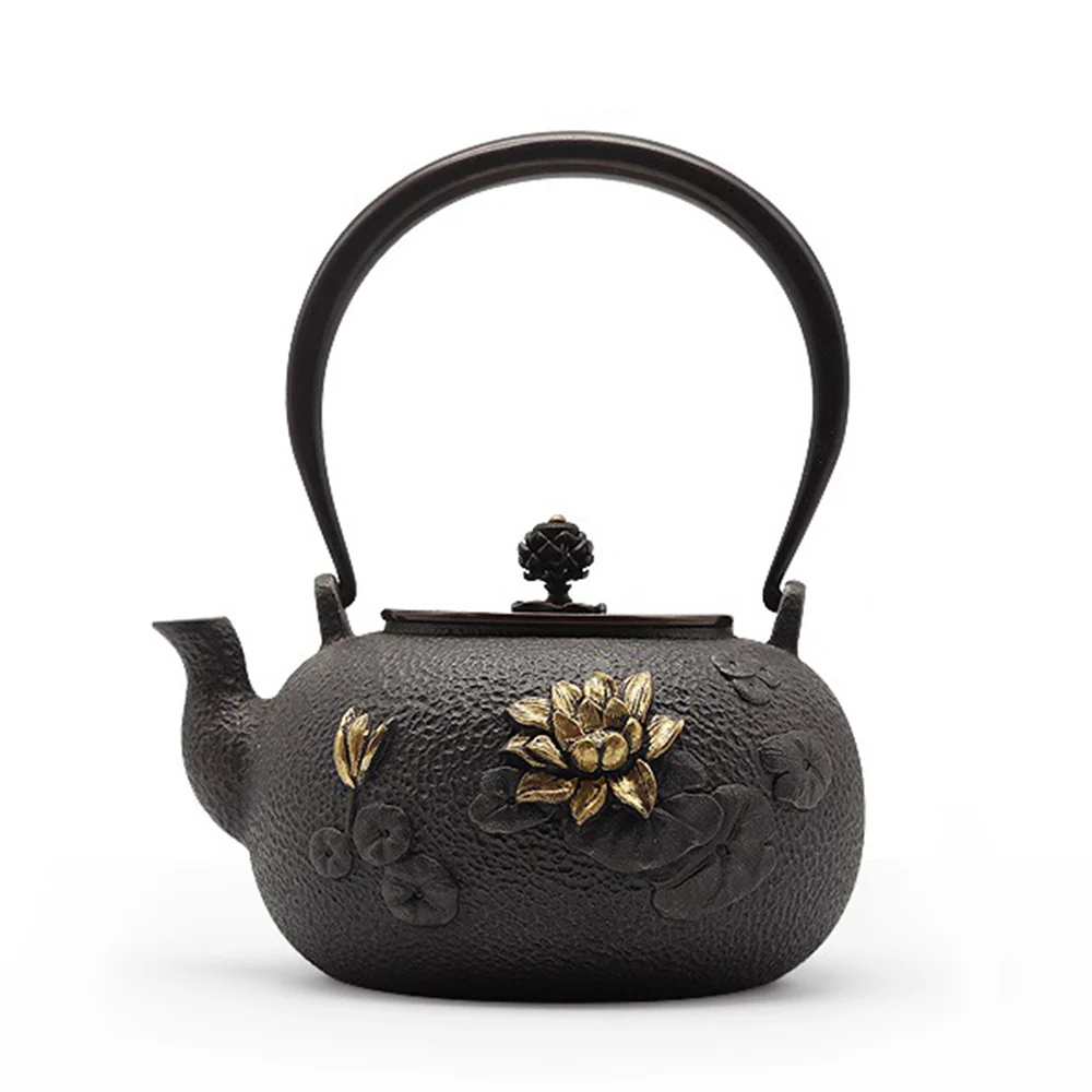 Japanese Lotus Cast Iron Teapot - Image 3