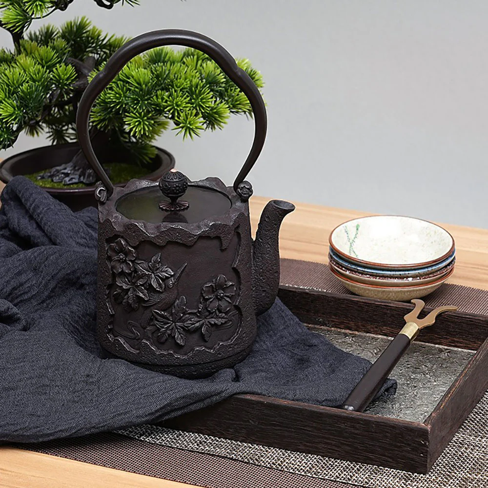 Japanese Magpie And Blossom Cast Iron Teapot - Image 5